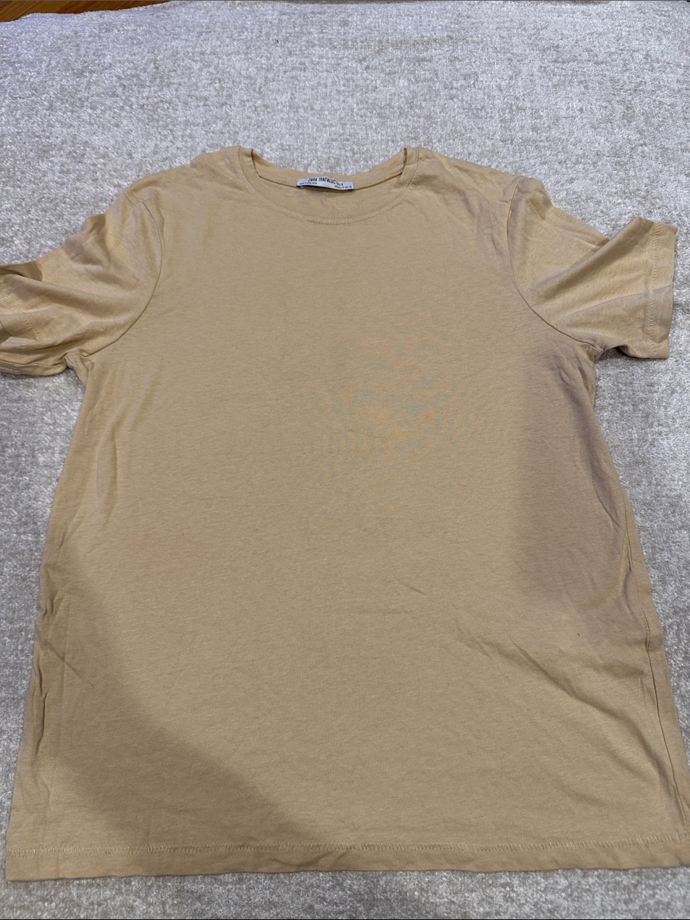 Zara Trafaluc Light Tan Crewneck Tee